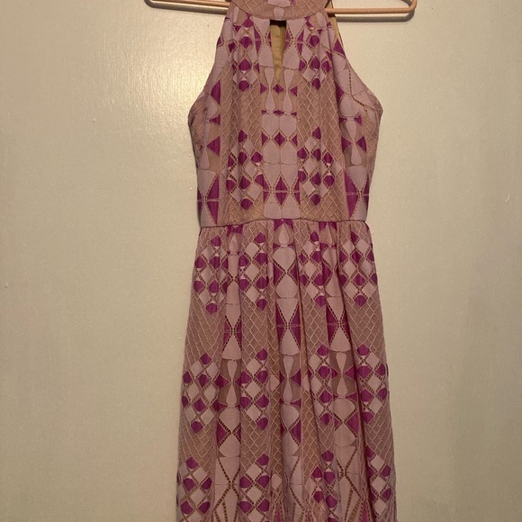 Gianni Bini Sz O  Pink and Purple Geometric   sleeveless Dress - Picture 1 of 7